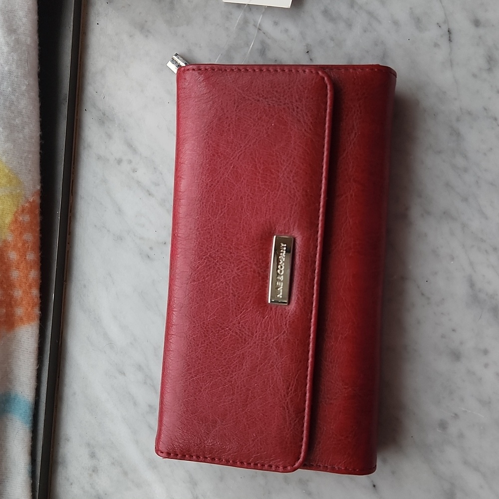 Red Wallet with Checkbook Area